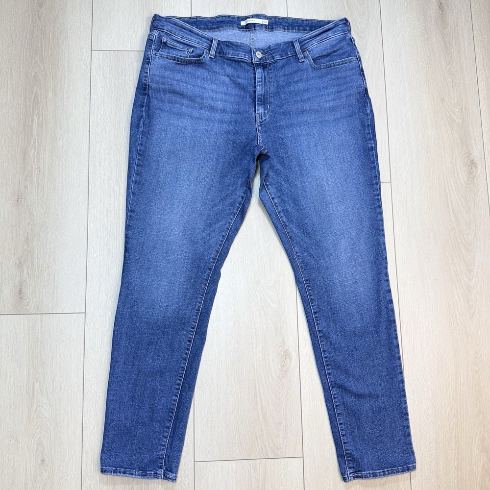 Levi's 711 Skinny Jeans Womens 22W 37x31 Mid Rise Stretch Plus Size Denim Blue